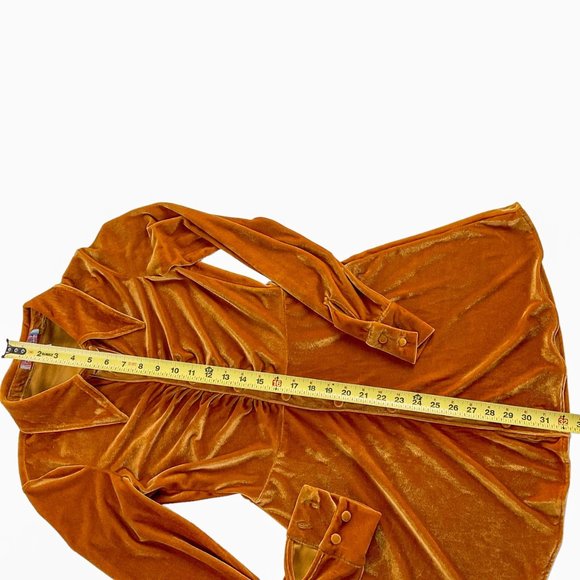 New Urban Outfitters Nellie Velvet Ruched Mini Dress Orange Size Small - Picture 10 of 15
